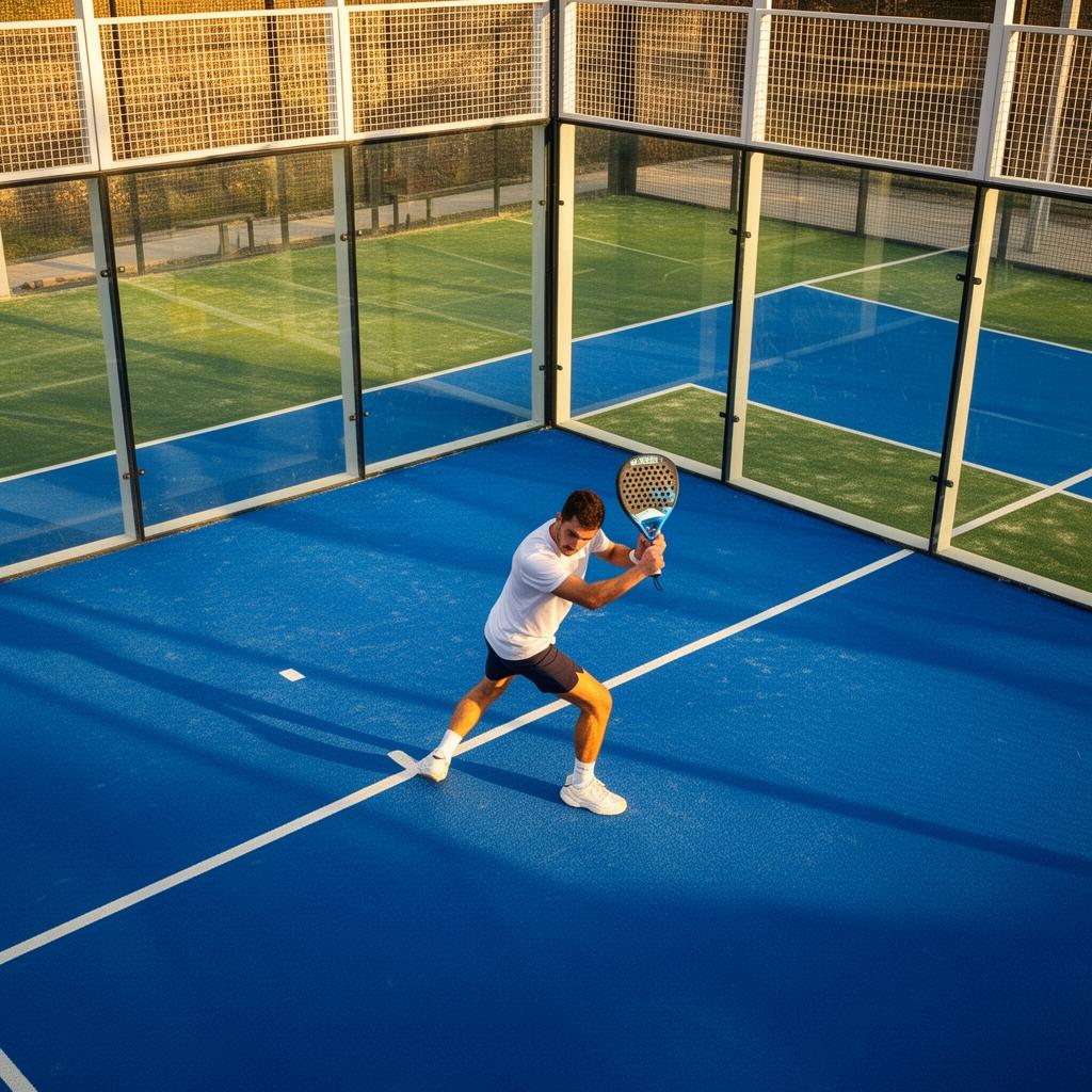 Padel player on court